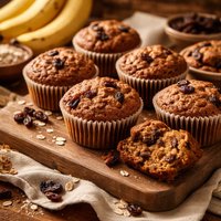 Banana Bran Muffins with Raisins and No Sugar