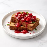 Banana Bread with Strawberry Compote