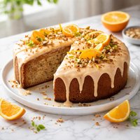 Banana Cake with Orange Icing