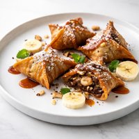 Banana Caramel Chocolate Won Tons