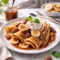 Banana Caramel Pecan Crepes