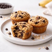 Banana Chocolate Chip Oatmeal Muffins