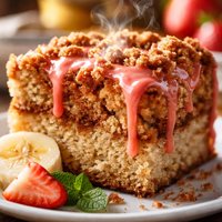 Banana Coffee Cake with Strawberry Glaze