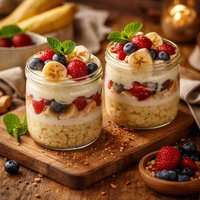 Banana Couscous Pudding and Fruit Parfait Ww Core