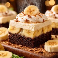 Banana Cream Brownie Squares