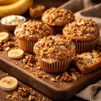 Banana Cream Cheese Muffins with Crumb Topping