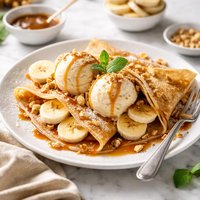 Banana Ice Cream Crepes