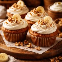 Banana Muffins with Mascarpone Cream Frosting or Spread