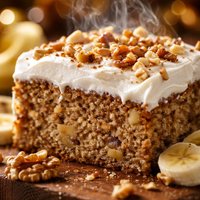 Banana Nut Cake with Whipped Cream Frosting