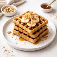 Banana Oatmeal Waffles