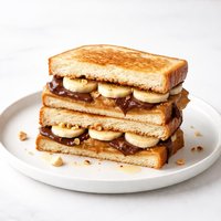 Banana Peanut Butter and Nutella Sandwich