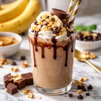 Banana Peanut Butter Chocolate Milk Shake