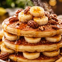 Banana Pecan Buttermilk Pancakes