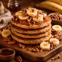 Banana Pecan Whole Wheat Pancakes