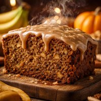 Banana Pumpkin Bread with Brown Sugar Icing