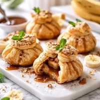 Banana Purse in Puff Pastry