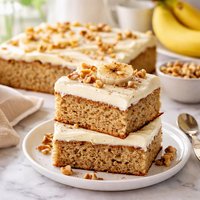 Banana Snack Cake with Delicious Cream Cheese Frosting