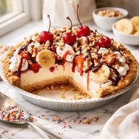 Banana Split Cheesecake Pie
