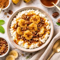 Bananas Foster Style Cottage Cheese