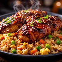 Barbecue Chicken with Fried Rice