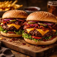 Barbecued Cheddar Burgers