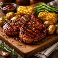 Barbecued Pork Chops Supper