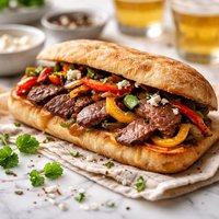 Bbq Steak Peppers Sandwich