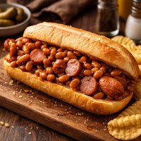 Beans N Franks Sandwich