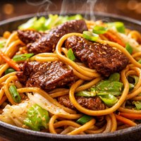 Beef and Cabbage Lo Mein