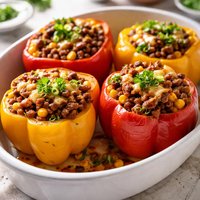 Beef Baked Beans Stuffed Bell Peppers