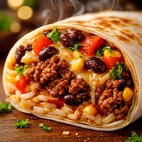 Beef Bean Rice Burrito