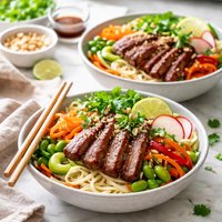Beef Fresh Vegetable Noodle Bowls