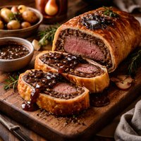 Beef Wellington with Truffle Madeira Sauce