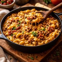 Beefy Salsa Macaroni and Velveeta Cheese