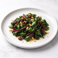 Beet Greens with Raisins and Pine Nuts