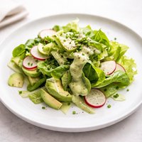 Bibb Salad with Basil Green Goddess Dressing