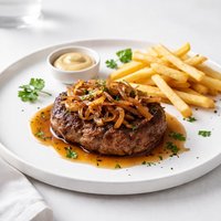 Biftek Hache a La Lyonnaise