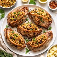 Biscuit Stuffing Pork Chops