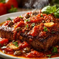 Bistecca Alla Pizzaiola Steak with the Pizzaiolos Wifes Sauce