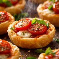 Bite Size Tomato and Mozzarella Tarts