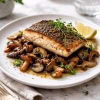 Black Bass with Mushrooms