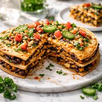 Black Bean and Cheese Tortilla Pie