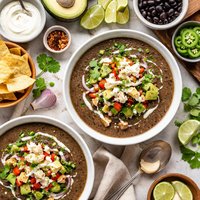 Black Bean Bisque with Crab