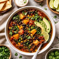 Black Bean Chili with Butternut Squash and Swiss Chard