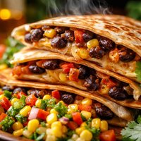Black Bean Quesadillas with Corn Salsa
