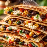 Black Bean Roasted Corn and Goat Cheese Quesadillas