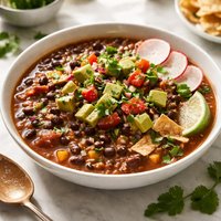 Black Bean Soup with Avocado Salsa