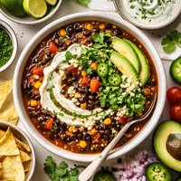 Black Bean Soup with Cilantro Cream