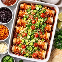 Black Bean Sweet Potato Enchiladas