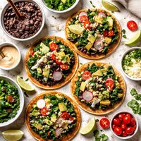 Black Bean Tostadas with Garlicky Greens